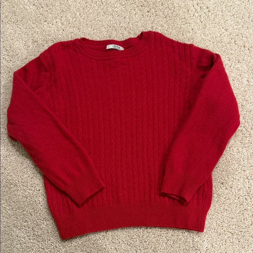 Kid’s Red Cable Knit Sweater, size 8
